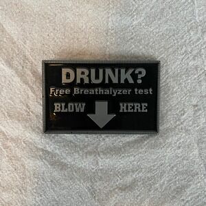 Drunk Free Breathalyzer Test Blow Here Belt Buckle Vintage Novelty Gift
